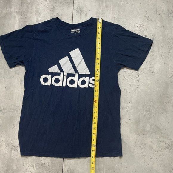 Adidas THE GO TO Performance Tee Size M Navy Blue Men’s Short Sleeve Shirt - Picture 4 of 5